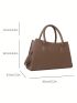 Crocodile Embossed Square Bag PU Double Handle