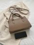 Crocodile Embossed Square Bag PU Double Handle