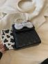 Mini Square Bag Quilted Faux Pearl & Bow Decor PU Flap