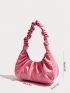 Plain Ruched Bag PU Minimalist Style