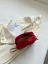 Mini Square Bag Chevron Tassel Decor Polyester