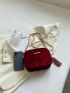 Mini Square Bag Chevron Tassel Decor Polyester