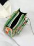 Mini Square Bag Geometric Pattern PU