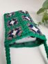 Floral Pattern Crochet Bag Polyester