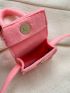 Mini Felt Flap Square Bag Fashion Pink