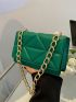 Mini Geometric Embossed Chain Flap Square Bag