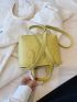 Mini Textured Square Bag Double Handle Fashion Yellow