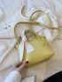 Mini Textured Square Bag Double Handle Fashion Yellow