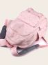 Geometric Pattern Classic Backpack With Coin Purse Pink