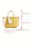 Mini Textured Square Bag Double Handle Fashion Yellow
