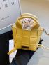 Metal Decor Braided Detail Bucket Bag Fashion Green