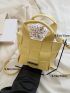 Metal Decor Braided Detail Bucket Bag Fashion Green
