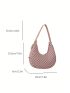 Mini Geometric Print Hobo Bag With Zipper Fashion