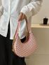 Mini Geometric Print Hobo Bag With Zipper Fashion