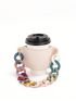 Colorblock Chain Decor Bottle Holder PU Portable