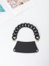 Black Chain Decor Bottle Holder PU Portable Stitch Detail