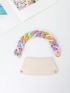 Colorblock Chain Decor Bottle Holder PU Portable