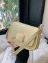 Small Saddle Bag Solid Color Flap Minimalist Style