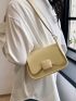 Small Saddle Bag Solid Color Flap Minimalist Style