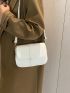 Small Flap Saddle Bag Minimalist White