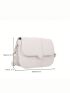 Small Flap Saddle Bag Minimalist White