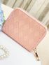 Geometric Embossed Small Wallet PU With Zipper