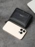 Fashion Retro Minimalism Men PU Letter Graphic Zip Around Wallet