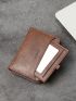 Fashion Retro Minimalism Men PU Letter Graphic Zip Around Wallet