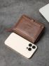 Fashion Retro Minimalism Men PU Letter Graphic Zip Around Wallet