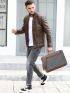 Colorblock Classic Briefcase Medium Double Handle