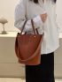 Simple Fashion PU Bucket Bag Women Designer Handbag And Purse Shoulder Tote Bag