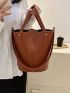 Simple Fashion PU Bucket Bag Women Designer Handbag And Purse Shoulder Tote Bag