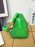 Large Hobo Bag Zip Decor Colorblock Letter Graphic Nylon