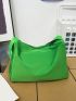 Large Hobo Bag Zip Decor Colorblock Letter Graphic Nylon