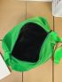 Large Hobo Bag Zip Decor Colorblock Letter Graphic Nylon