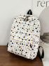 Medium Classic Backpack Floral Graphic Preppy Colorblock