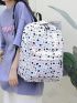 Medium Classic Backpack Floral Graphic Preppy Colorblock