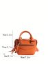 Mini Square Bag Crocodile Embossed Letter Graphic Neon Orange Funky