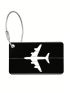 Airplane Graphic Luggage Tag Aluminum Alloy