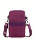 Mini Phone Wallet Purple Adjustable Strap For Daily
