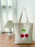 Cherry Graphic Shopper Bag Small Double Handle Preppy