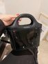 Letter Graphic Satchel Bag Medium Double Handle