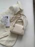 Minimalist Square Bag Mini Double Handle Beige