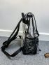 Clear Flap Backpack Medium Release Buckle Decor Clear Bag