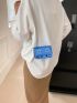Minimalist Square Bag Mini Flap Buckle Decor Funky