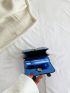 Minimalist Square Bag Mini Flap Buckle Decor Funky