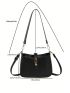 Mini Hobo Bag Black Minimalist For Daily, Clear Bag