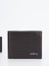 Letter Graphic Small Wallet Bifold Vintage Pu