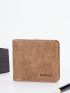 Letter Graphic Small Wallet Bifold Vintage Pu