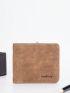 Letter Graphic Small Wallet Bifold Vintage Pu